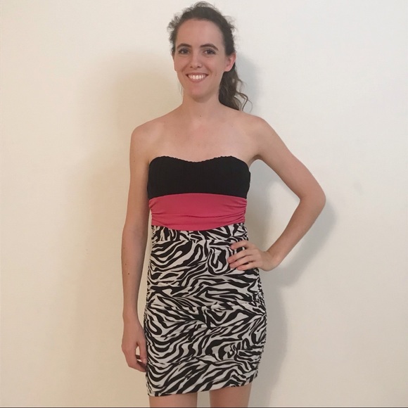 Speeckless Strapless Zebra Print Dress - Picture 2 of 8